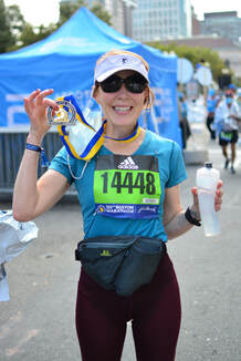 Jen Girard Boston Marathon race finisher medal